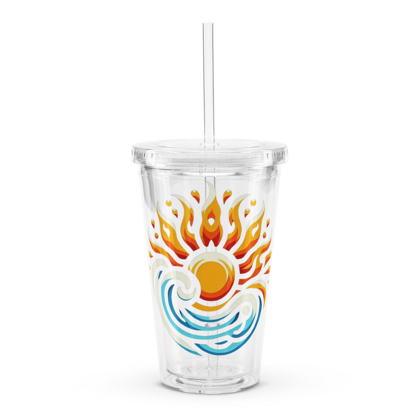 Clear plastic tumbler