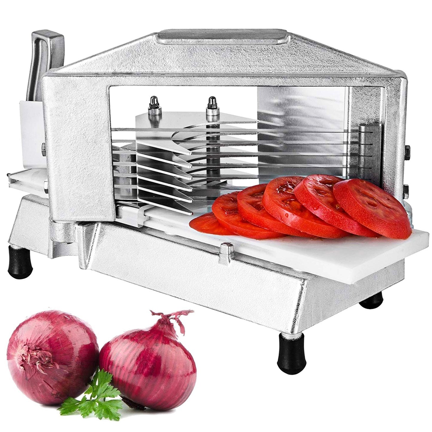 "AMZ SUPPLY's Commercial Tomato Slicer: Your Versatile Kitchen Companion for Perfectly Sliced Fruits and Vegetables"
