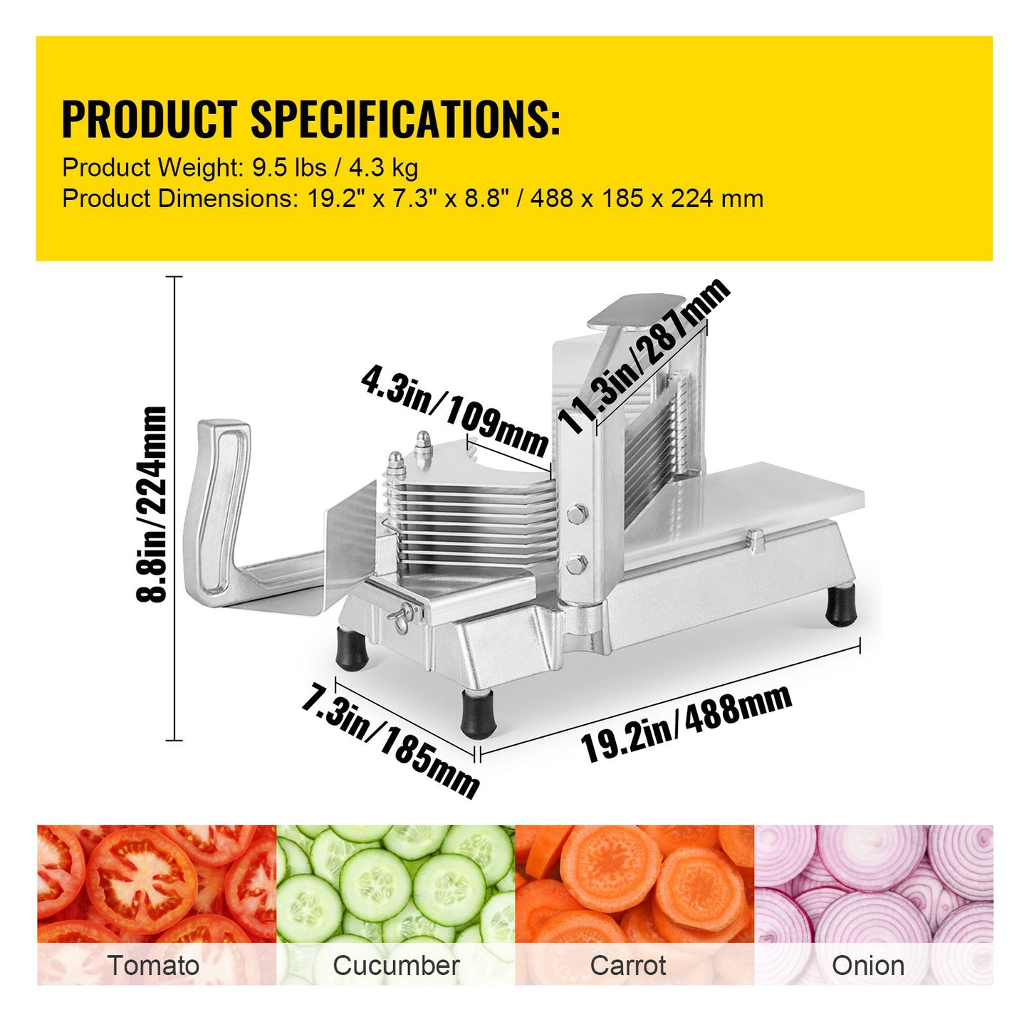 "AMZ SUPPLY's Commercial Tomato Slicer: Your Versatile Kitchen Companion for Perfectly Sliced Fruits and Vegetables"