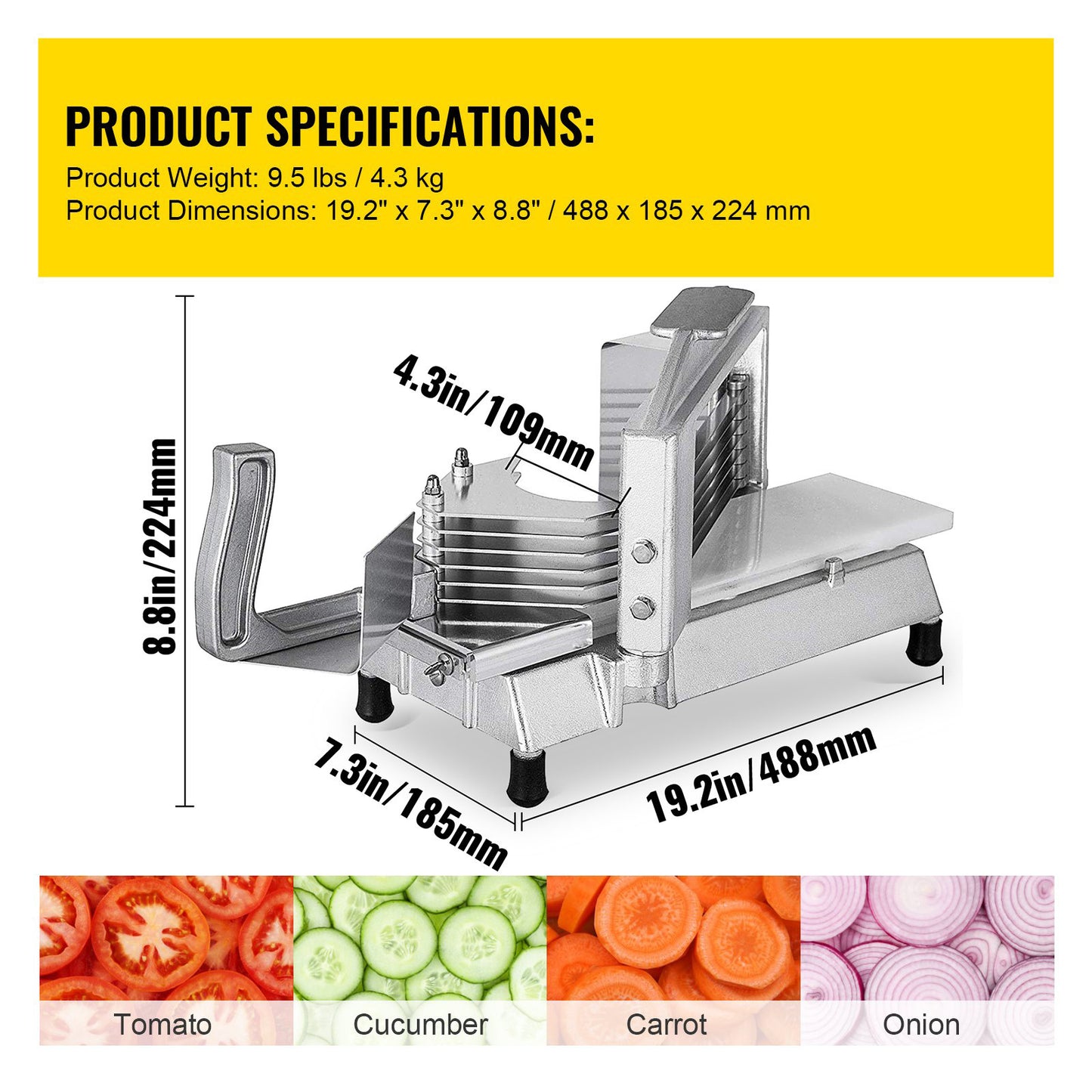 "AMZ SUPPLY's Commercial Tomato Slicer: Your Versatile Kitchen Companion for Perfectly Sliced Fruits and Vegetables"