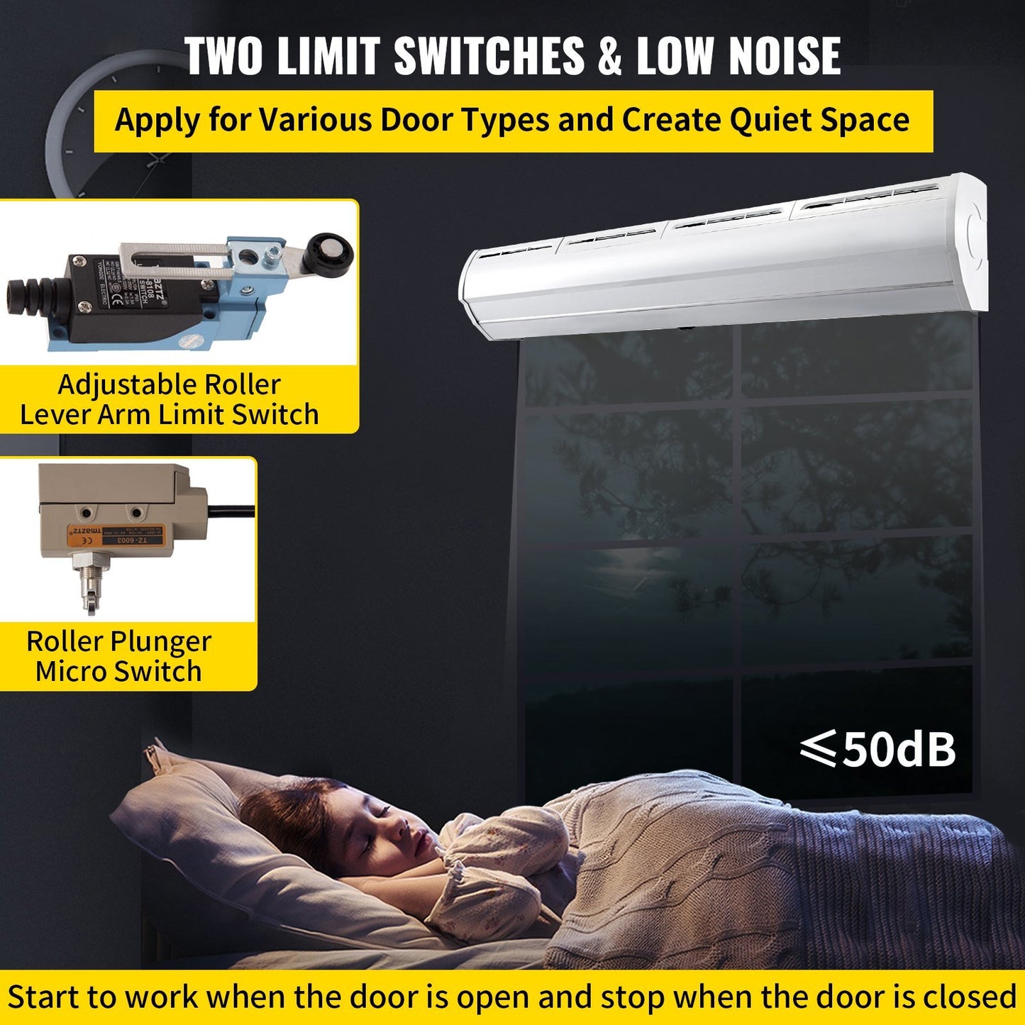 "VEVOR 59" Commercial Indoor Air Curtain: UL & CE Certified, 2 Speeds, 1113 CFM Air Volume, with Easy-Install Micro Switches, 110V Unheated"