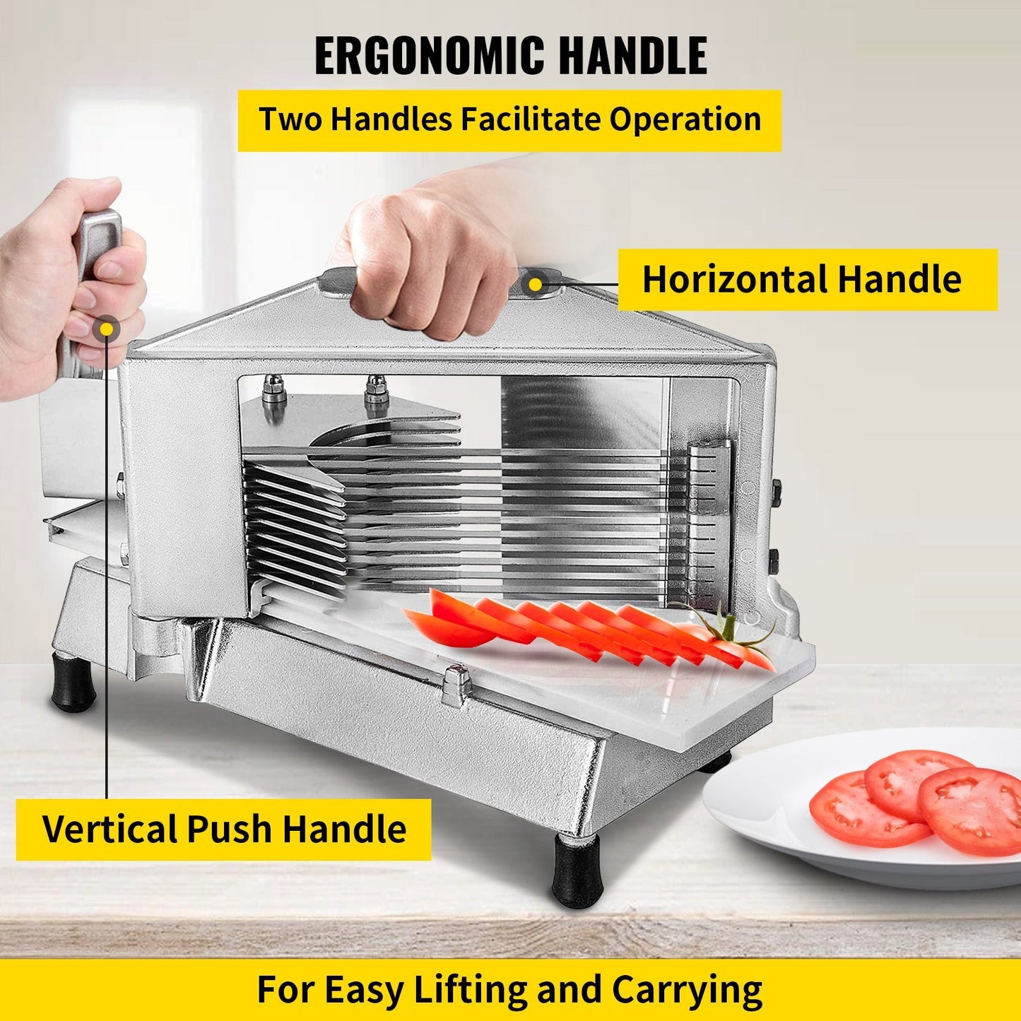 "AMZ SUPPLY's Commercial Tomato Slicer: Your Versatile Kitchen Companion for Perfectly Sliced Fruits and Vegetables"