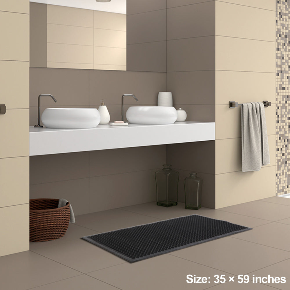 Black Non-Slip Anti-Fatigue mat for Bathrooms.