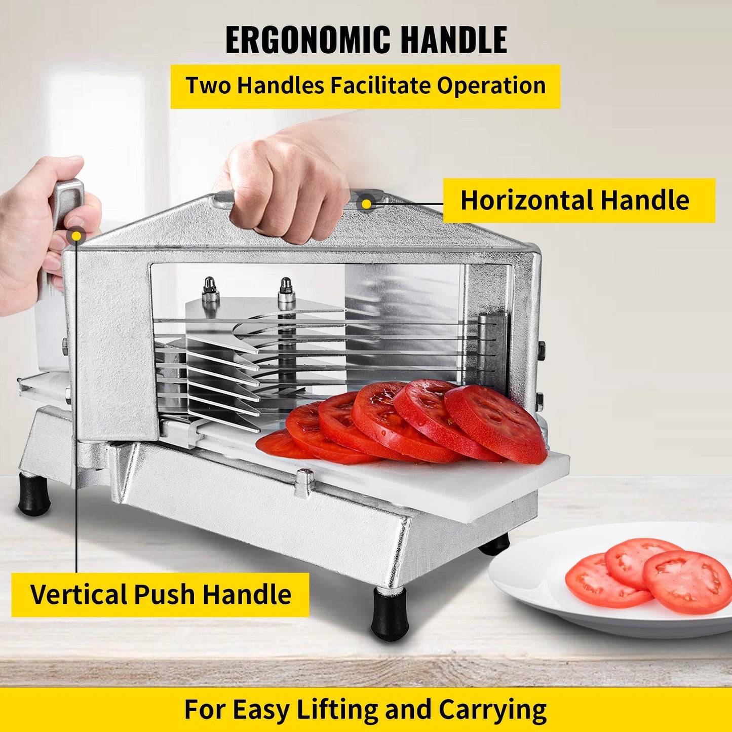 "AMZ SUPPLY's Commercial Tomato Slicer: Your Versatile Kitchen Companion for Perfectly Sliced Fruits and Vegetables"