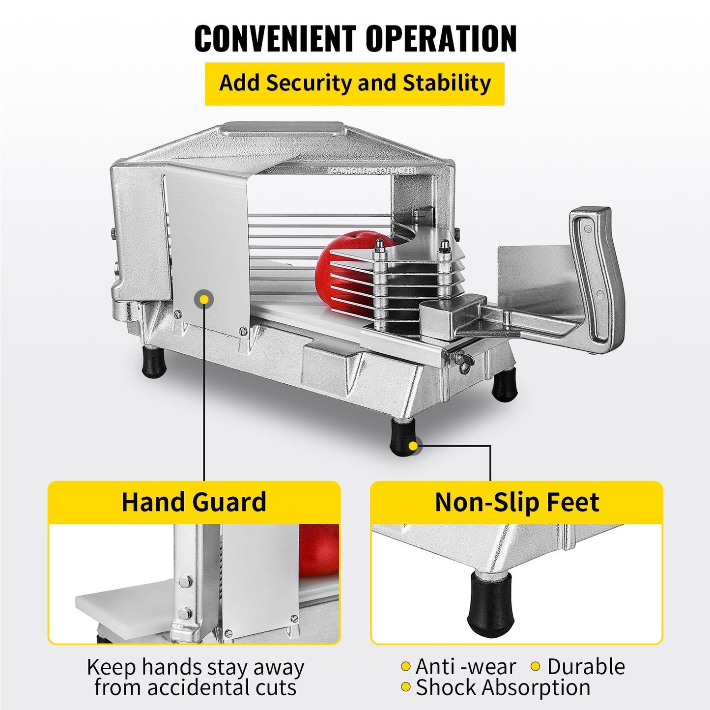 "AMZ SUPPLY's Commercial Tomato Slicer: Your Versatile Kitchen Companion for Perfectly Sliced Fruits and Vegetables"