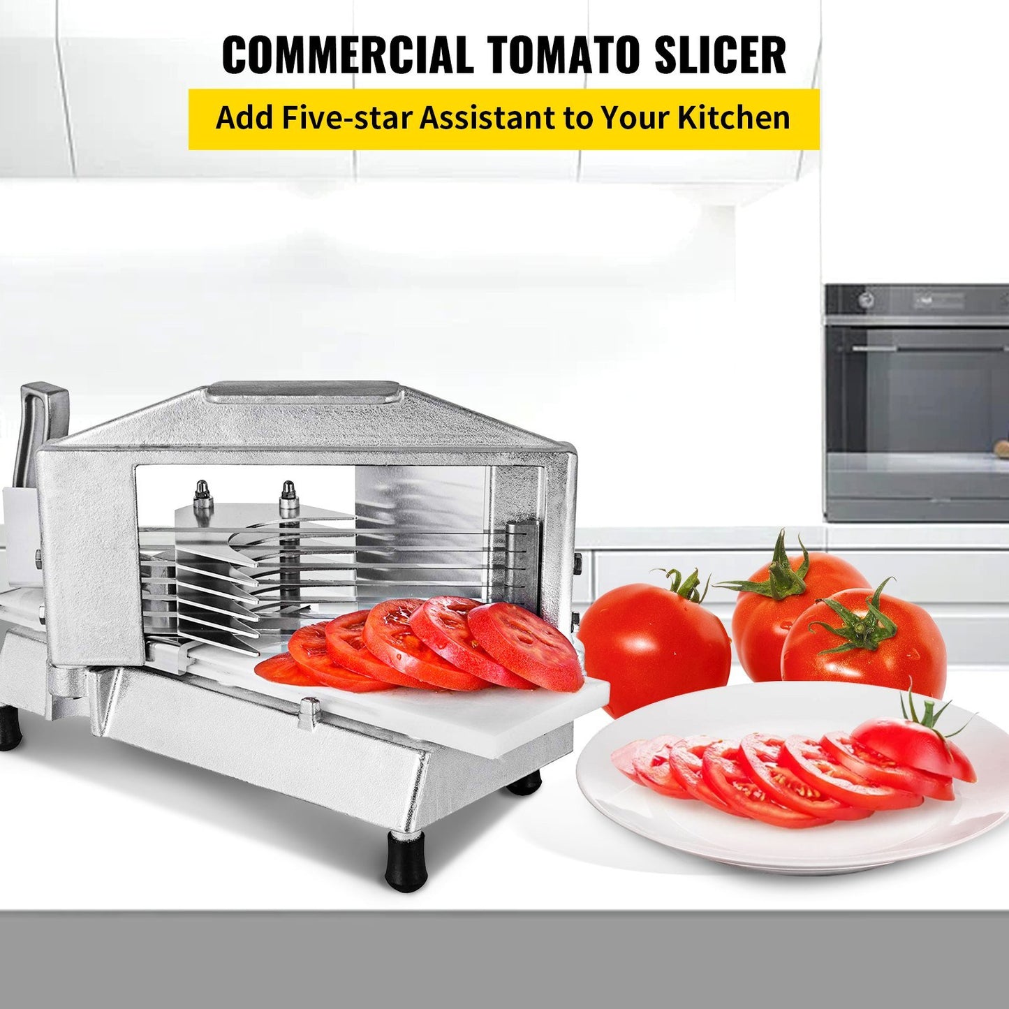 "AMZ SUPPLY's Commercial Tomato Slicer: Your Versatile Kitchen Companion for Perfectly Sliced Fruits and Vegetables"