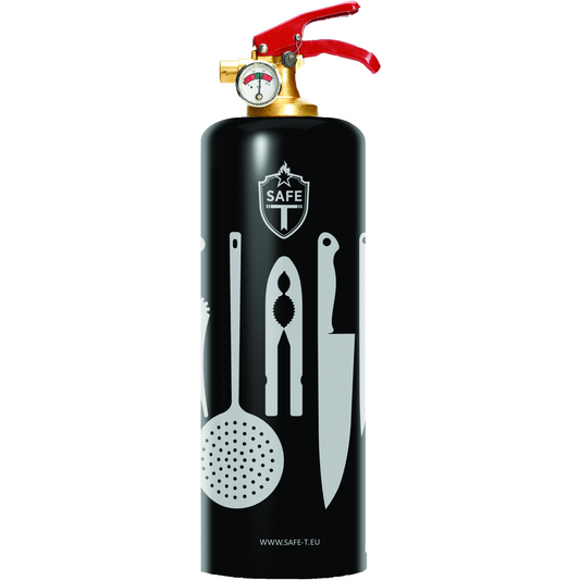 "KITCHEN: The Chic and Stylish Safe-T Fire Extinguisher - A Blend of Safety and Sophistication for Your Home"