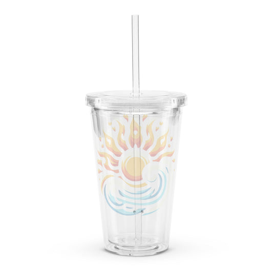 Clear plastic tumbler