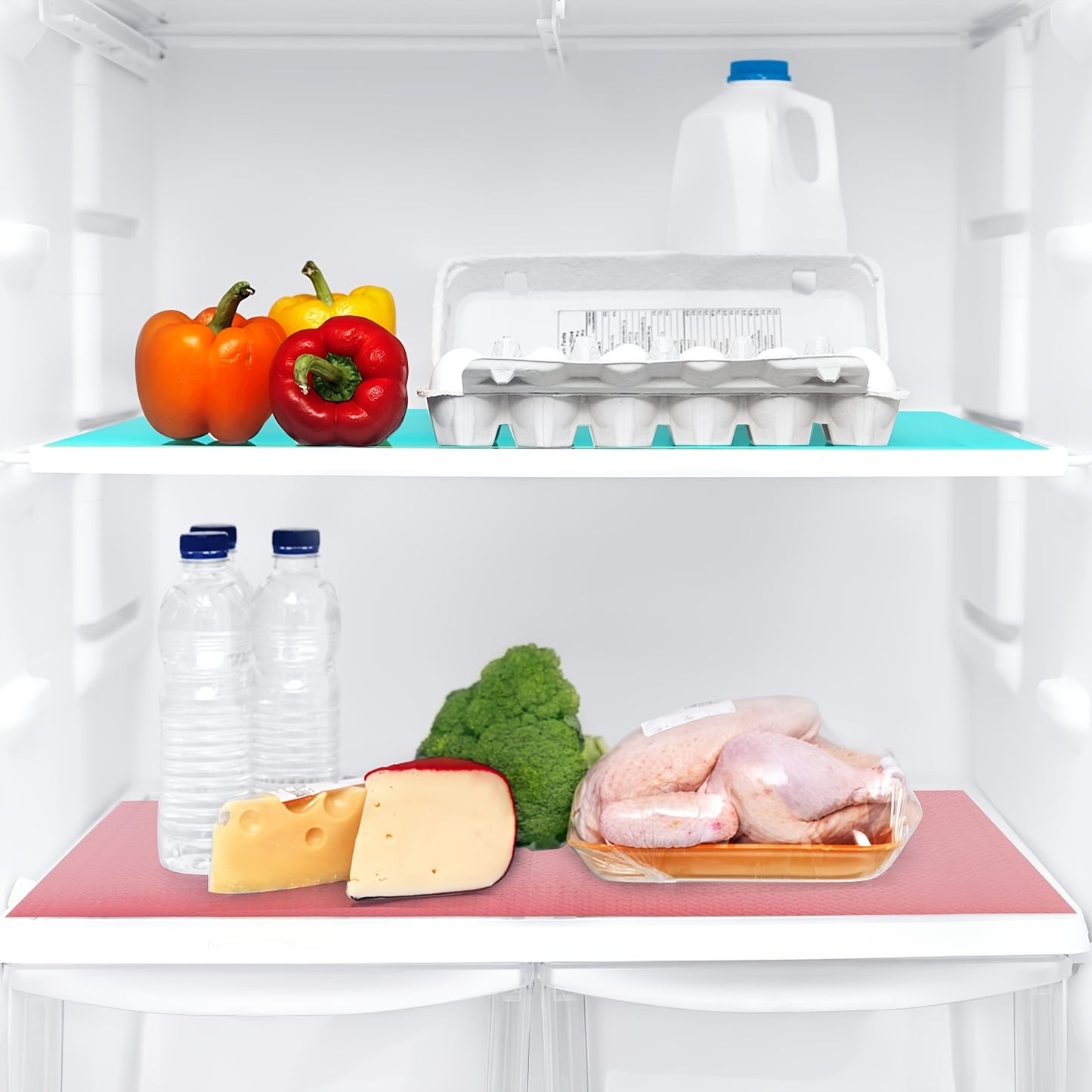 Refrigerator Liners - 4/8/12pc, Washable Mats Covers Pads; Home Kitchen Gadgets Accessories Organization For Top Freezer Glass Shelf Wire Shelving Cupboard Cabinet Drawers