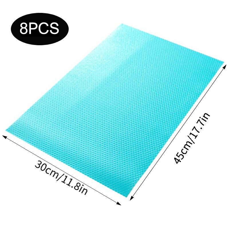 Refrigerator Liners - 4/8/12pc, Washable Mats Covers Pads; Home Kitchen Gadgets Accessories Organization For Top Freezer Glass Shelf Wire Shelving Cupboard Cabinet Drawers