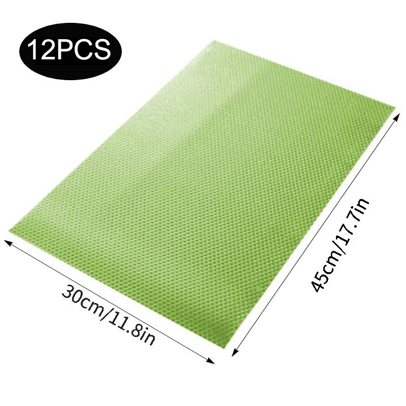 Refrigerator Liners - 4/8/12pc, Washable Mats Covers Pads; Home Kitchen Gadgets Accessories Organization For Top Freezer Glass Shelf Wire Shelving Cupboard Cabinet Drawers