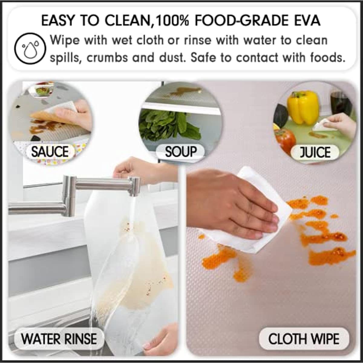 Refrigerator Liners - 4/8/12pc, Washable Mats Covers Pads; Home Kitchen Gadgets Accessories Organization For Top Freezer Glass Shelf Wire Shelving Cupboard Cabinet Drawers